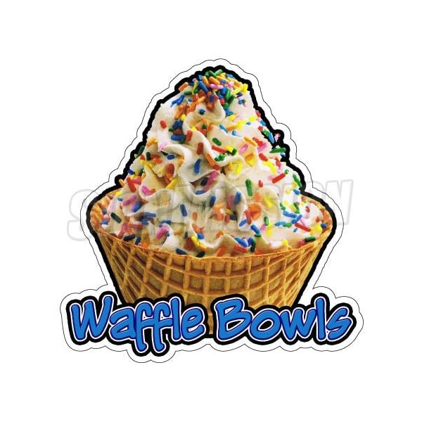 Safety Sign, 1.5 in Height, Vinyl, 48 in Length, Waffle Bowls